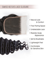 Brooklyn Hair True 5x5 Swiss HD Lace Closure Brazilian Loose Wave
